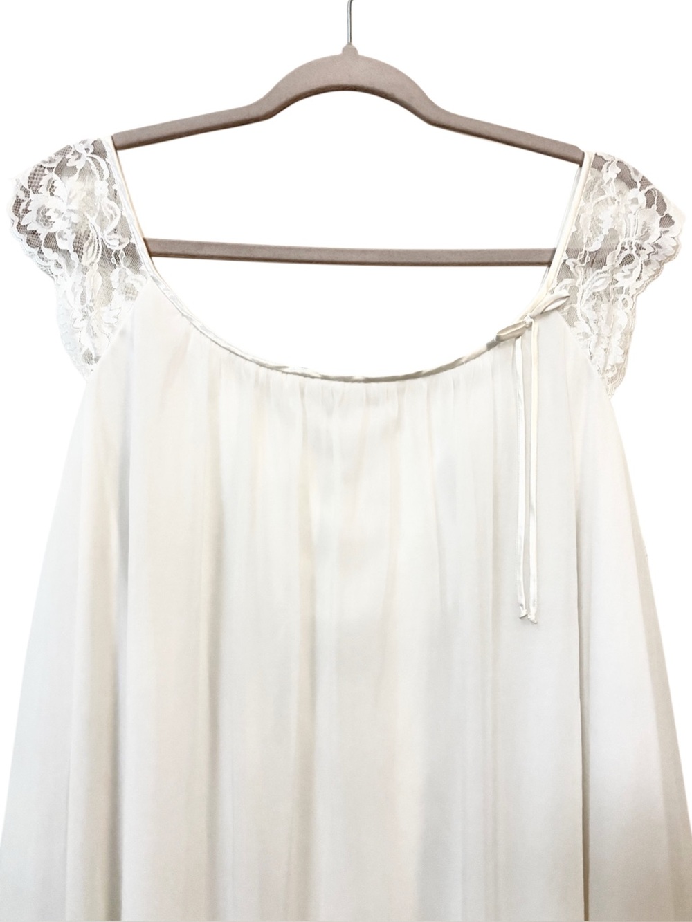 Vtg 50s 60s Vanity Fair White Sheer Babydoll Dress / Nightgown / Negligee -Large - Picture 9 of 16